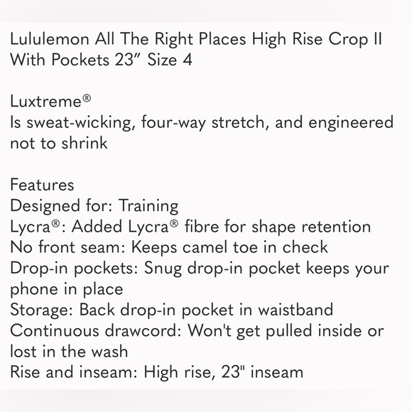 Lululemon All The Right Places Crop 23" - Picture 5 of 10
